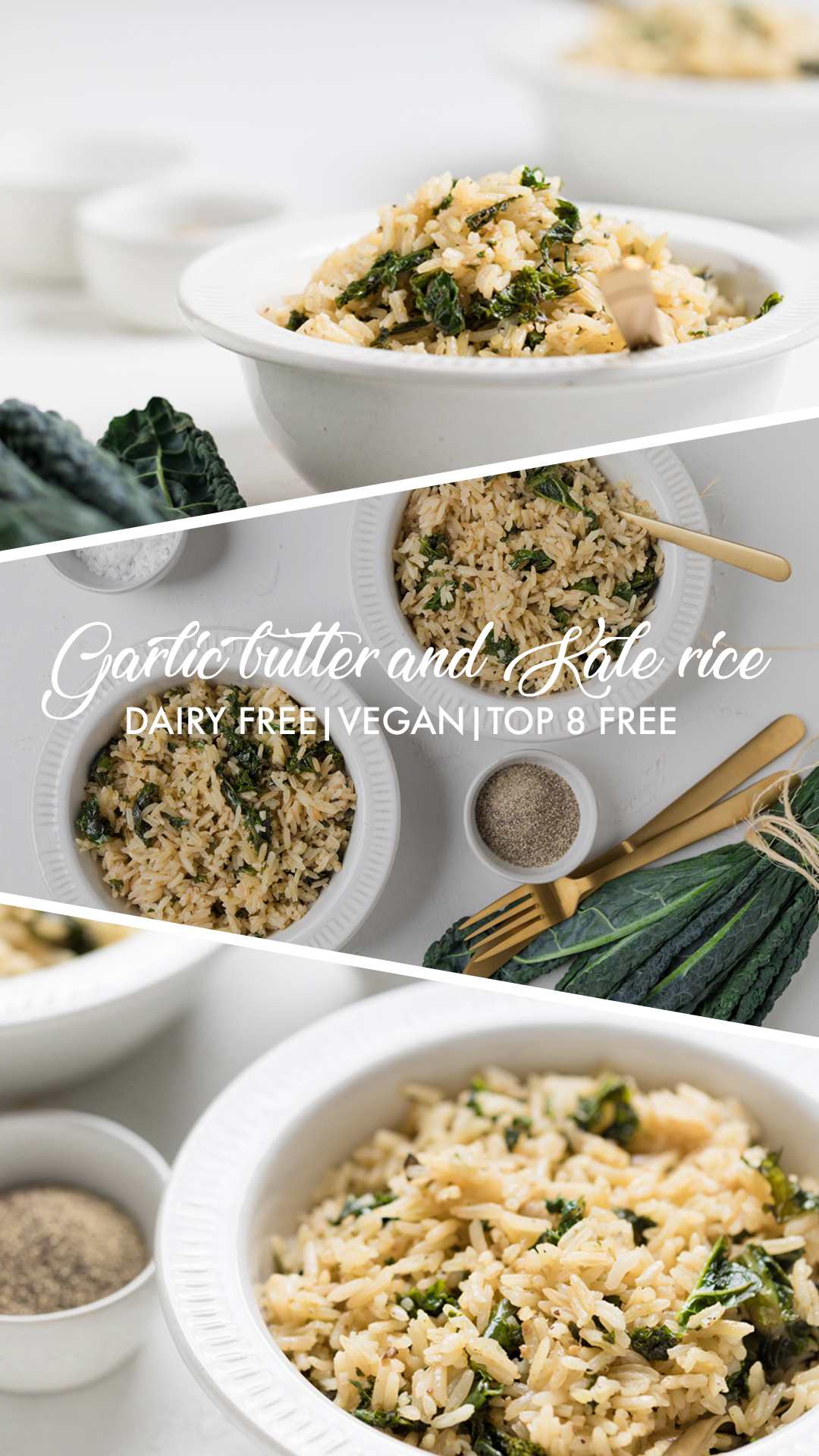 Dairy Free Garlic Butter Rice with Kale (Vegan) Make It Dairy Free