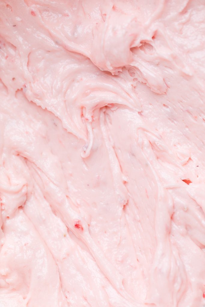 smooth vegan strawberry buttercream.