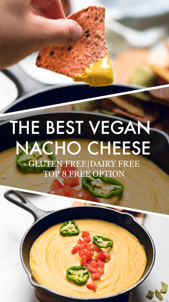 A collage of Vegan nacho cheese.
