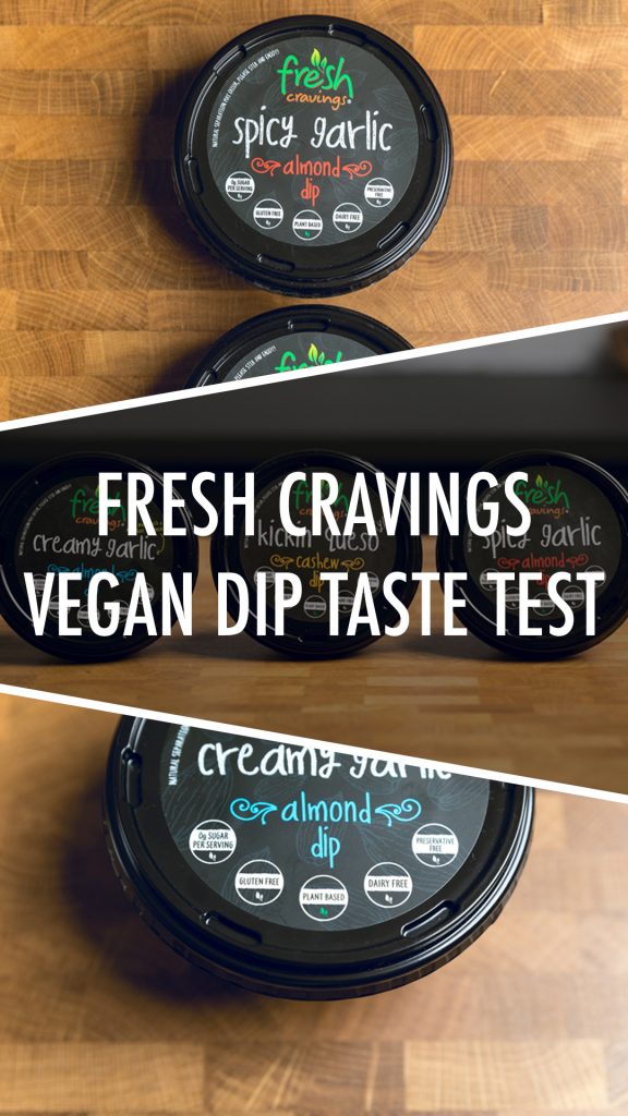 collage of fresh cravings vegan dips.