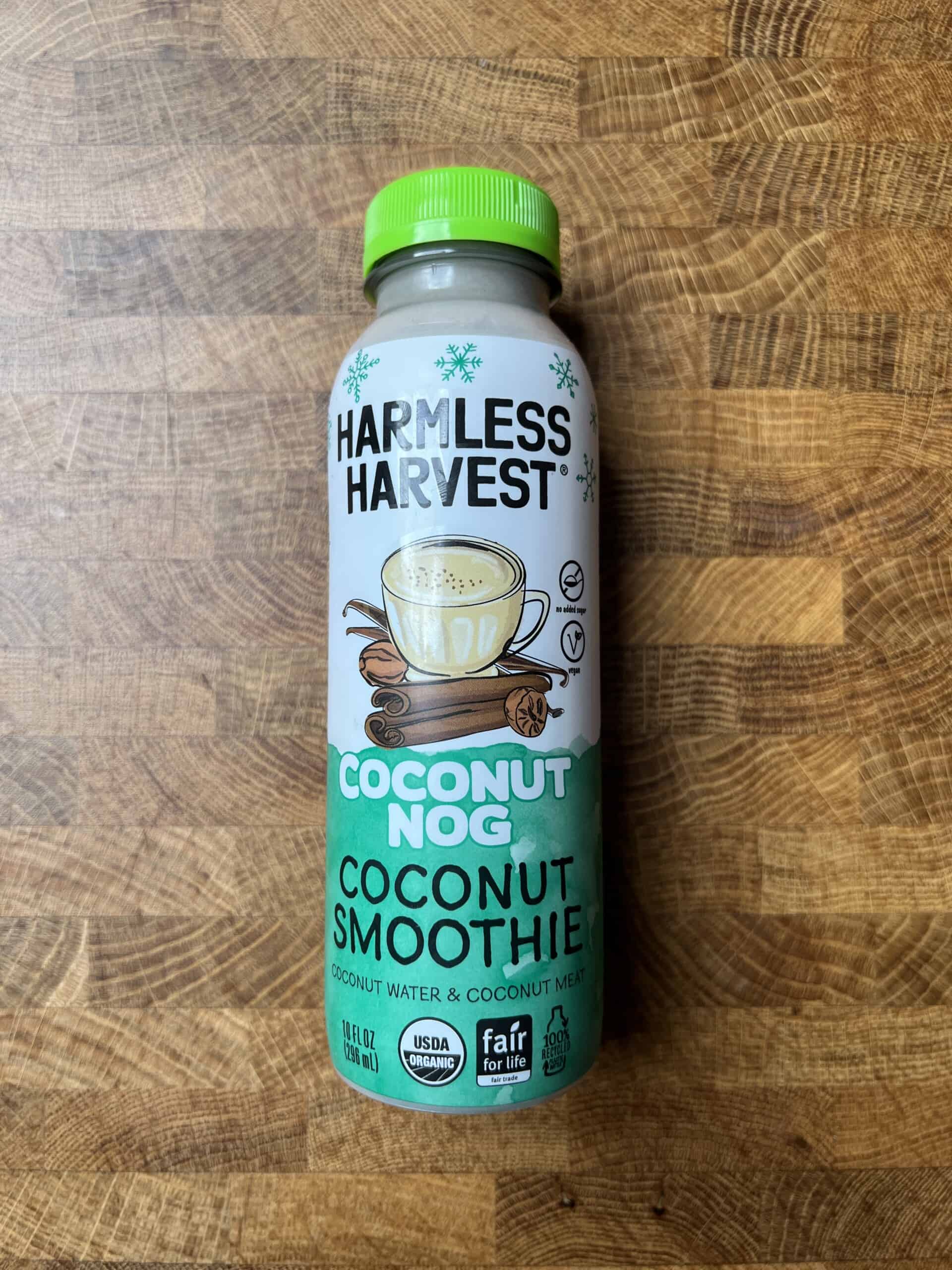 Harmless Harvest Coconut Nog bottle.