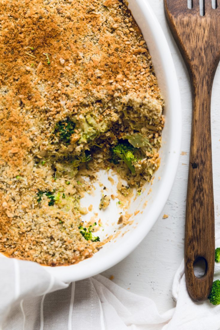 Cheesy Vegan Broccoli and Rice Casserole Make It Dairy Free