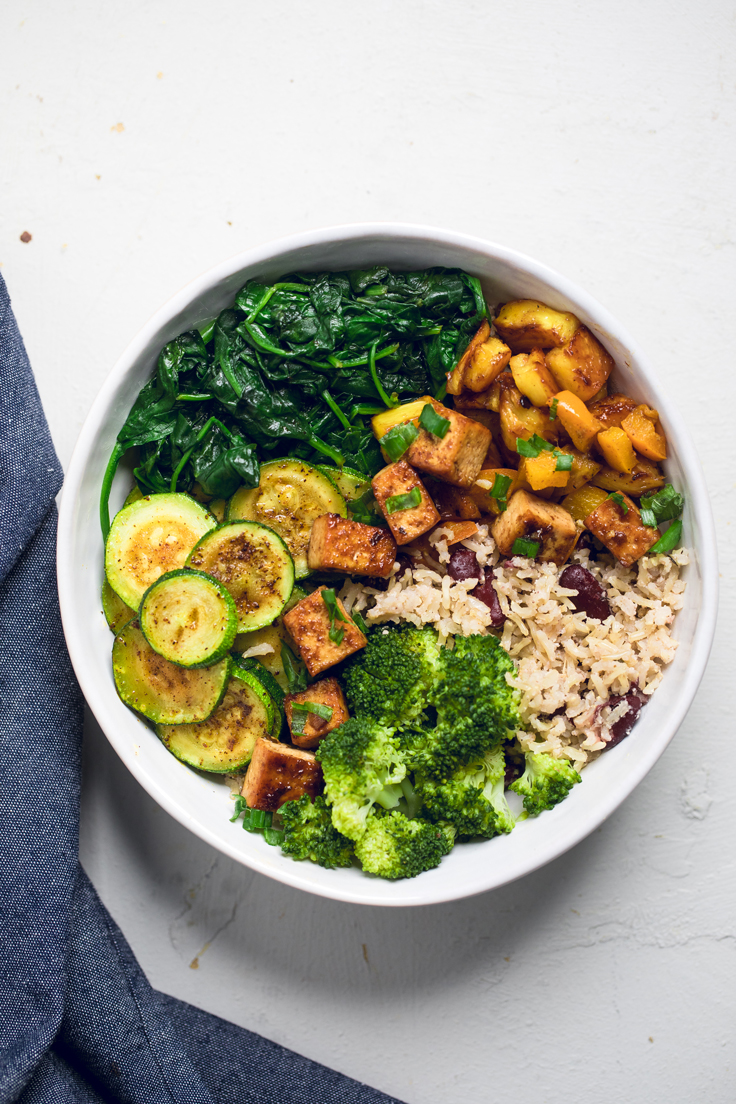 Vegan Jerk Tofu Rice Bowls with Vegetables - Make It Dairy Free
