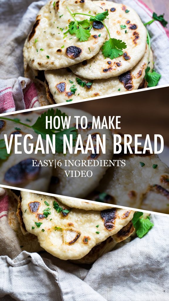 A collage of naan with the words How to make vegan naan bread overlayed.