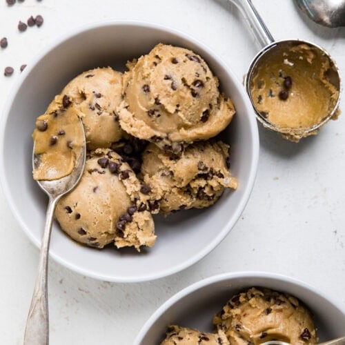 A bowl of vegan edible cookie dough.