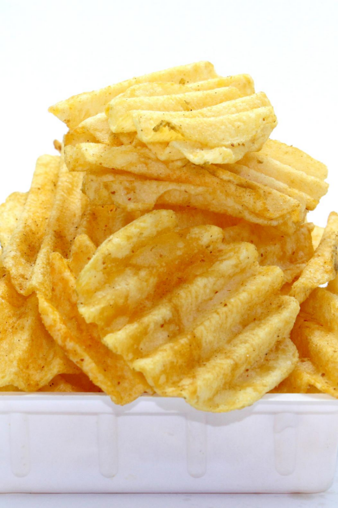 Stack of Potato chips.