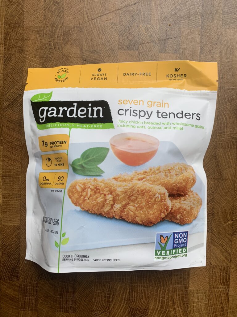 Gardein seven grain crispy tenders package.