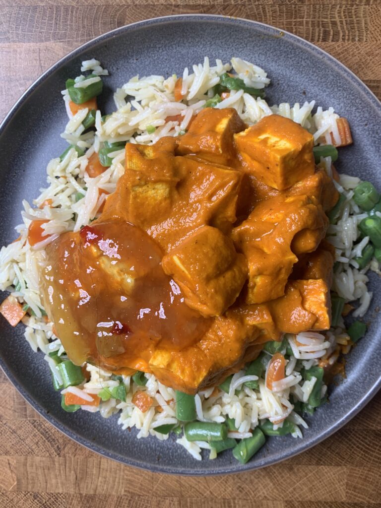 Indian Butter Tofu made from Purple Carrot meal delivery service.