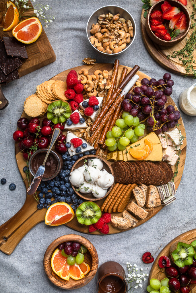 A styled Vegan dessert charcuterie board.
