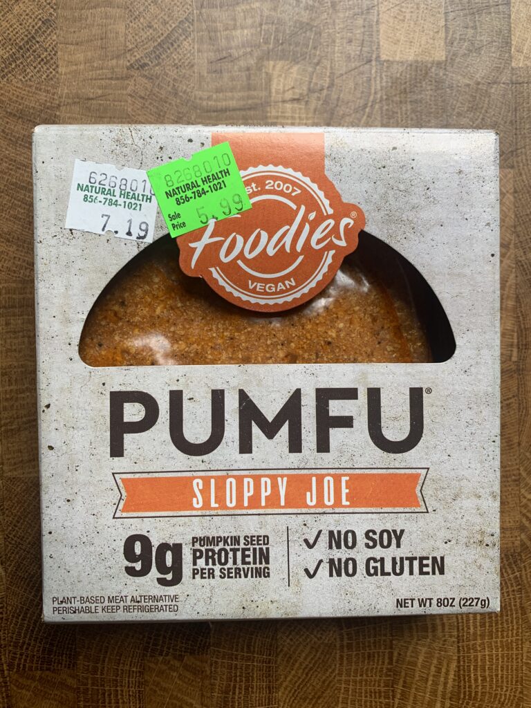 A box of Pumfu sloppy joe. 