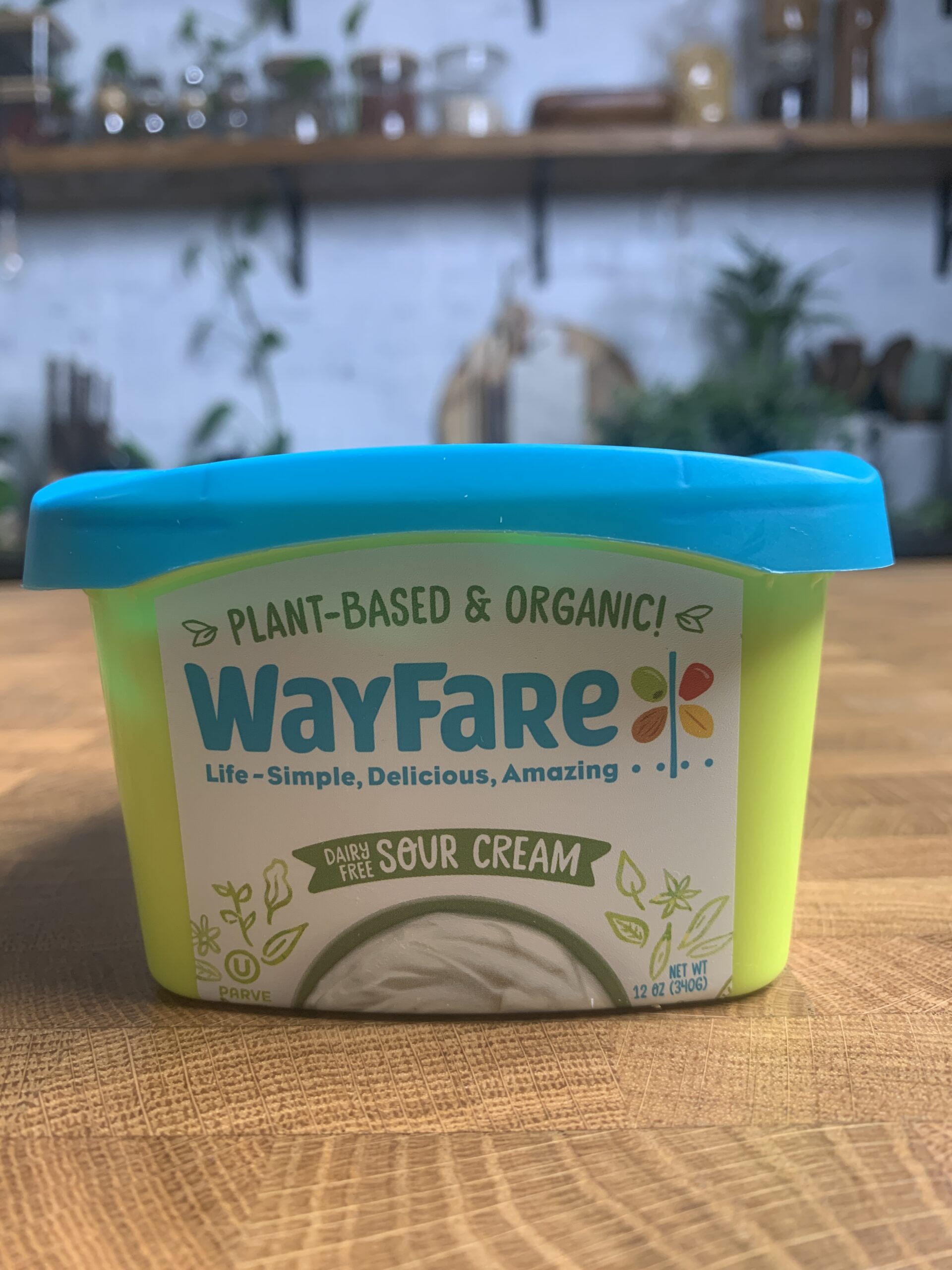 A container of WayFare Plant-Based Organic Sour Cream.