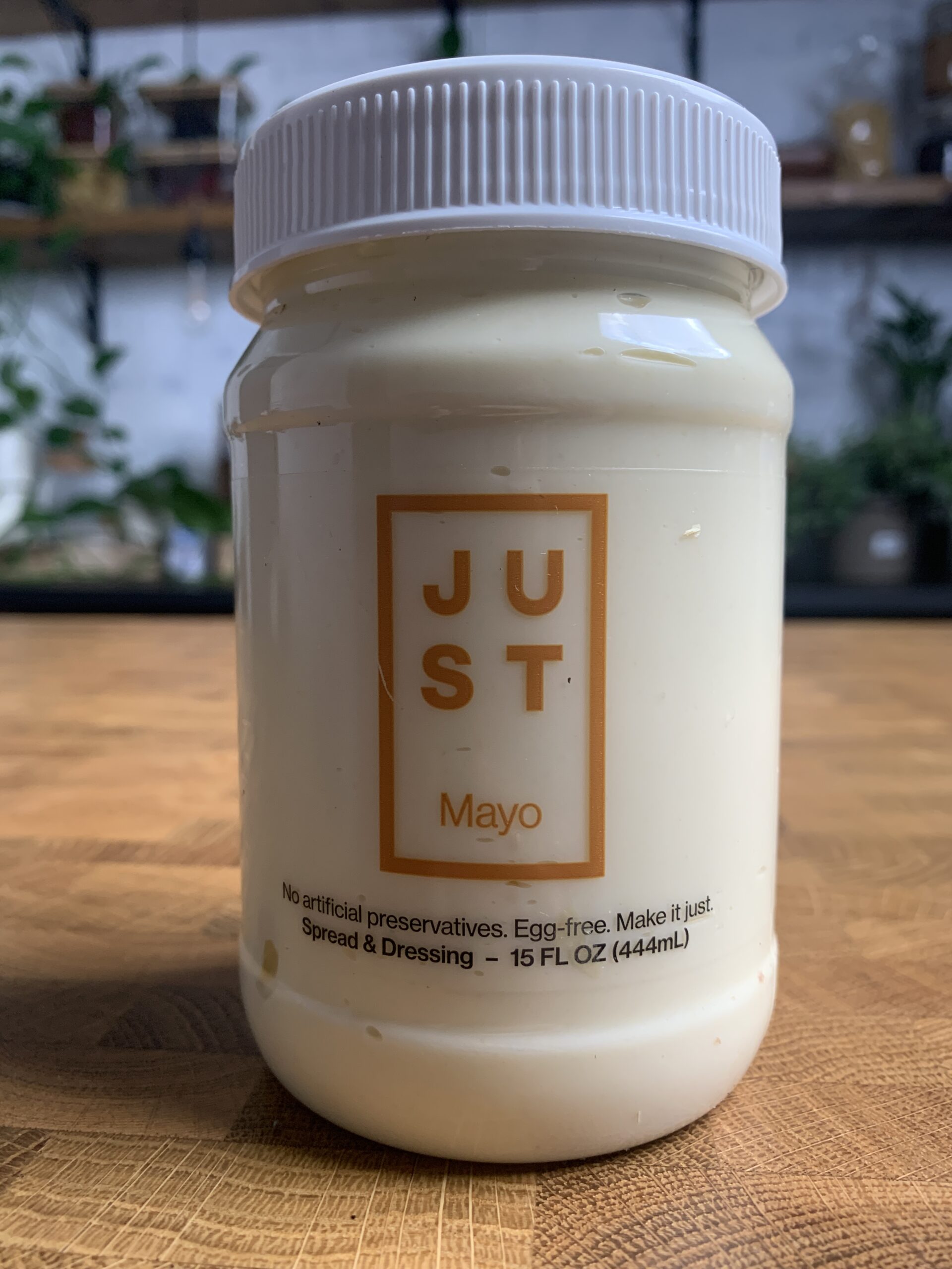 A jar of Just mayo.