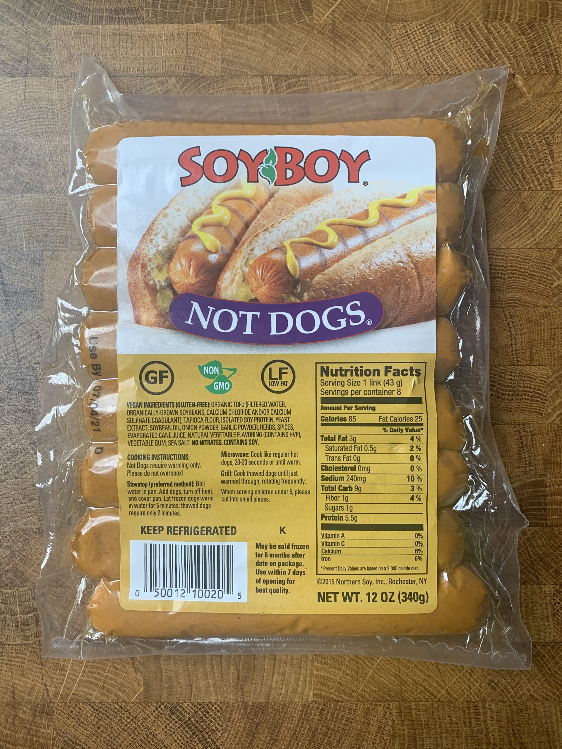 A package of Soy Boy Not Dogs. 