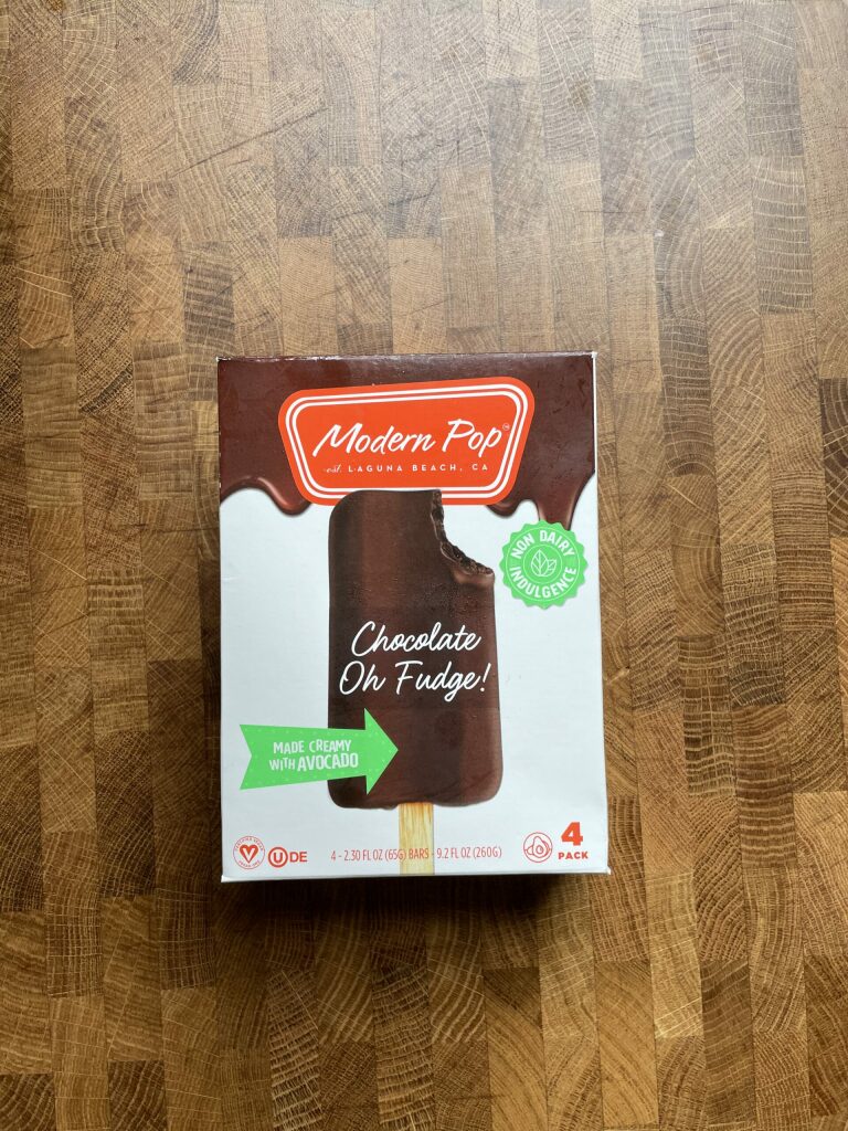 Modern Pop Chocolate Oh Fudge non dairy frozen dessert package.