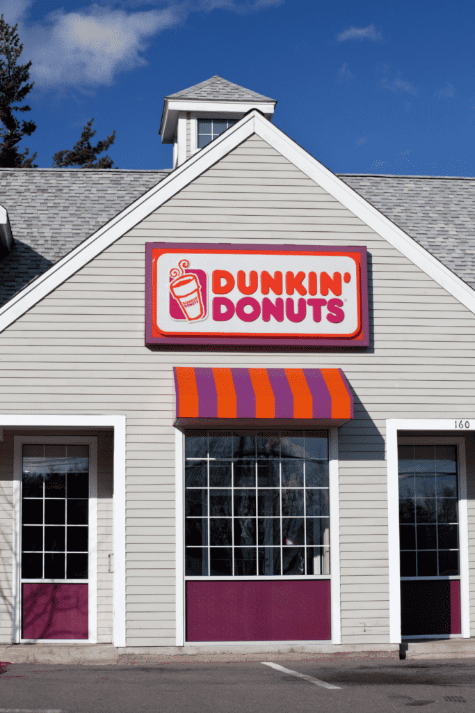Dunkin Donuts storefront.