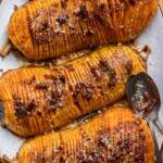 Vegan Hasselback squash side by side.