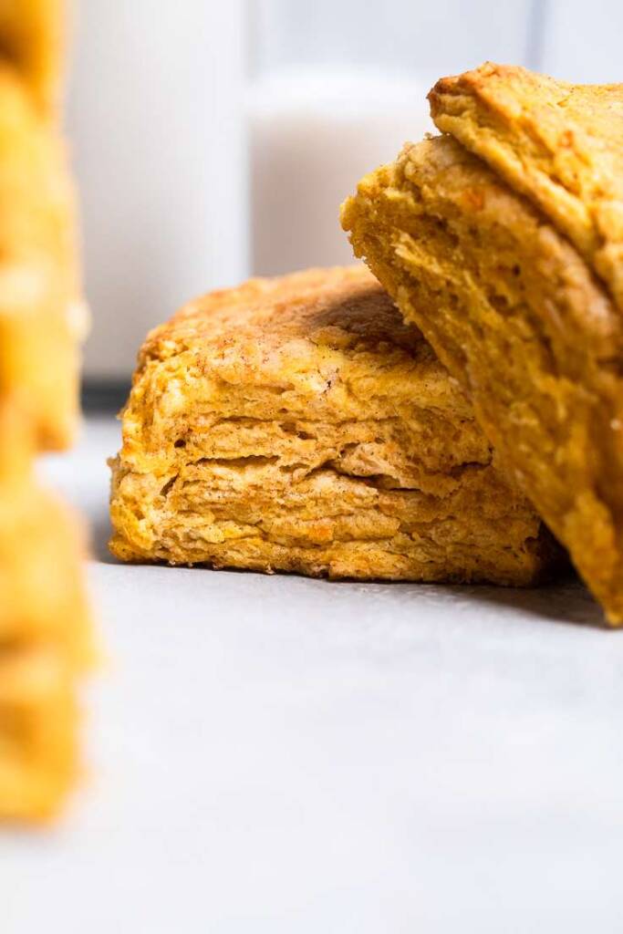 A flakey vegan sweet potato buttermilk biscuit without butter. 