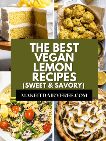 collage of four lemon recipes with the words the best vegan lemon recipes overlayed.