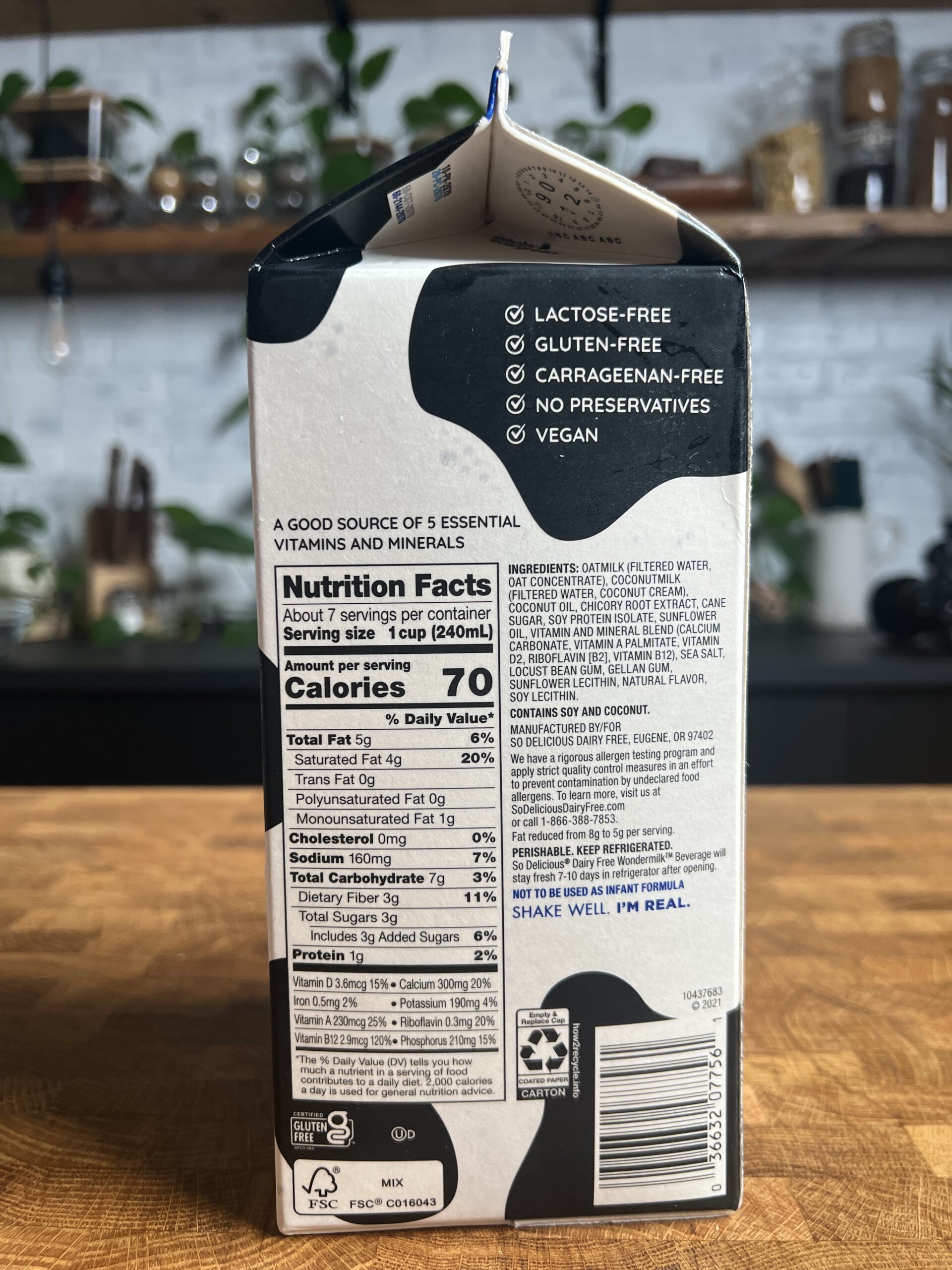 So delicious 2% fat Wondermilk with nutrition facts.