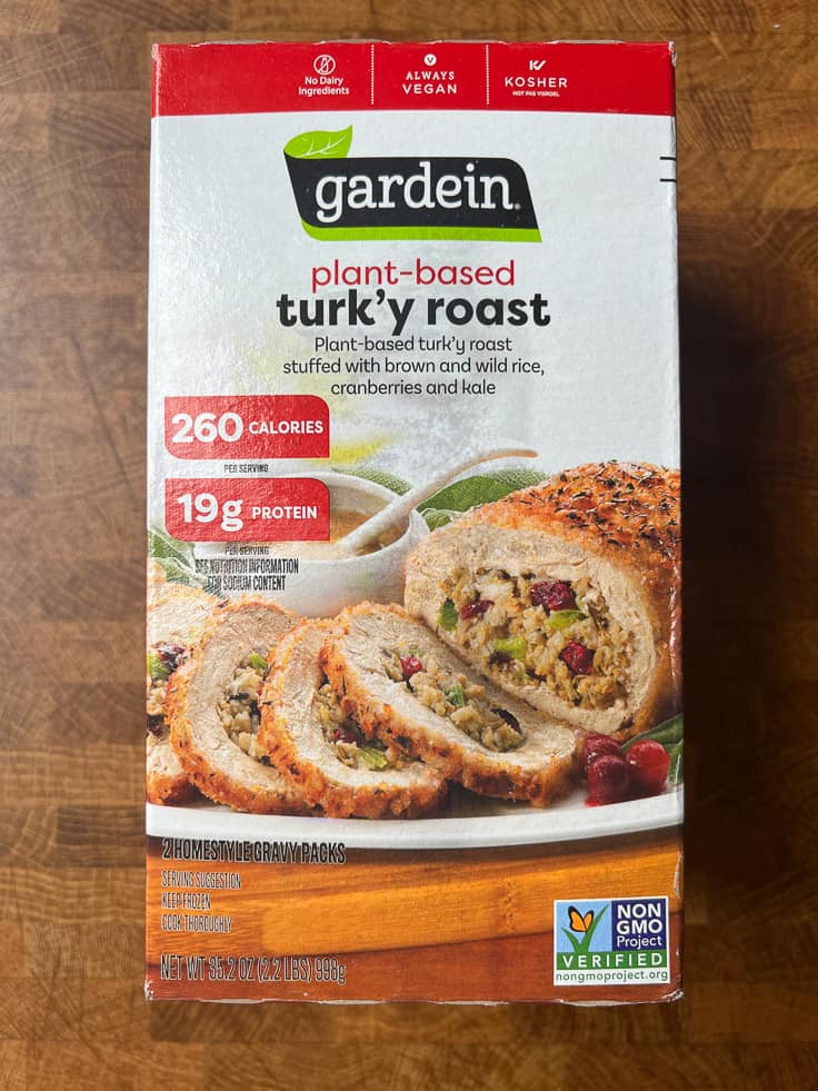 Gardein plant based turk'y Roast package.