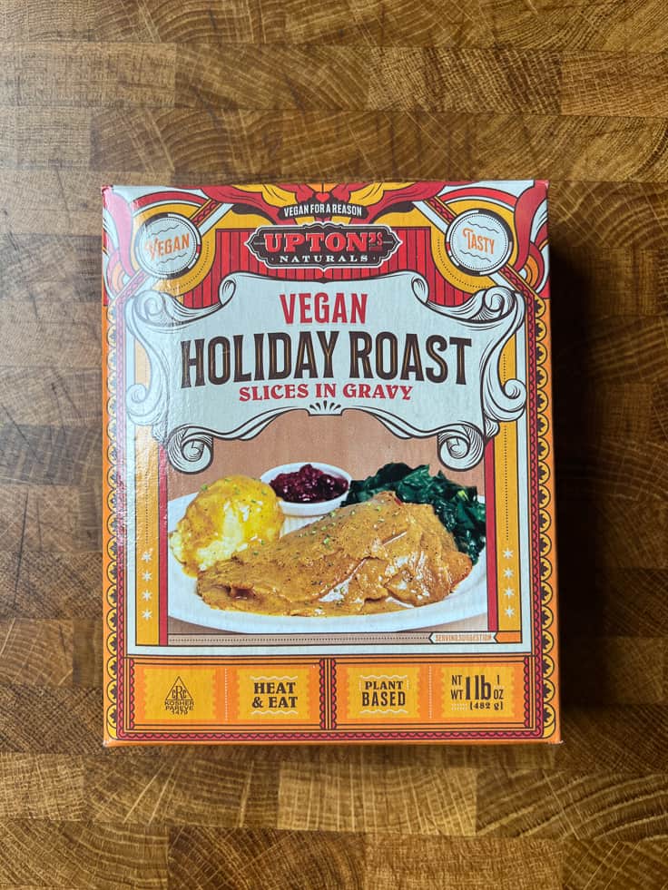 Uptons Natural Vegan Holiday Roast package.