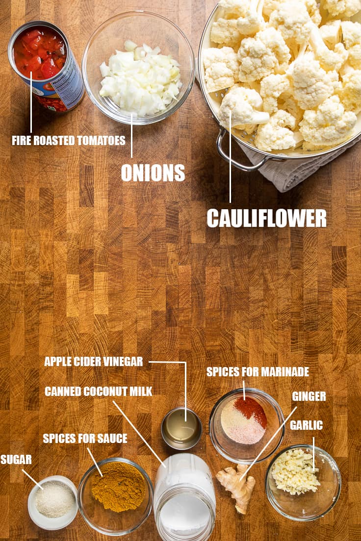 ingredients to make butter cauliflower.