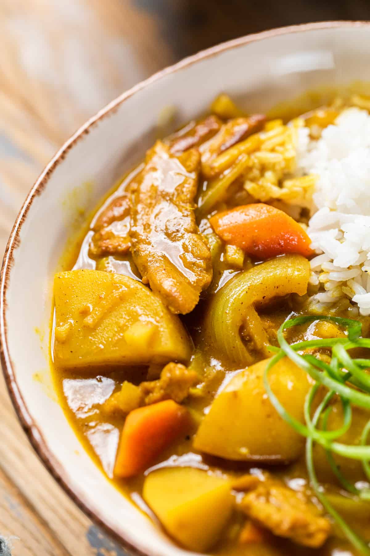 close up of vegan Japanese curry.