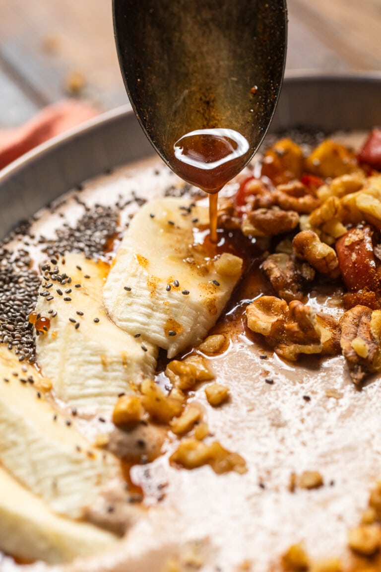 View of Sweet Potato Pie Smoothie Bowl - Make It Dairy Free