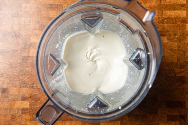whipped lemon ricotta in a blender.