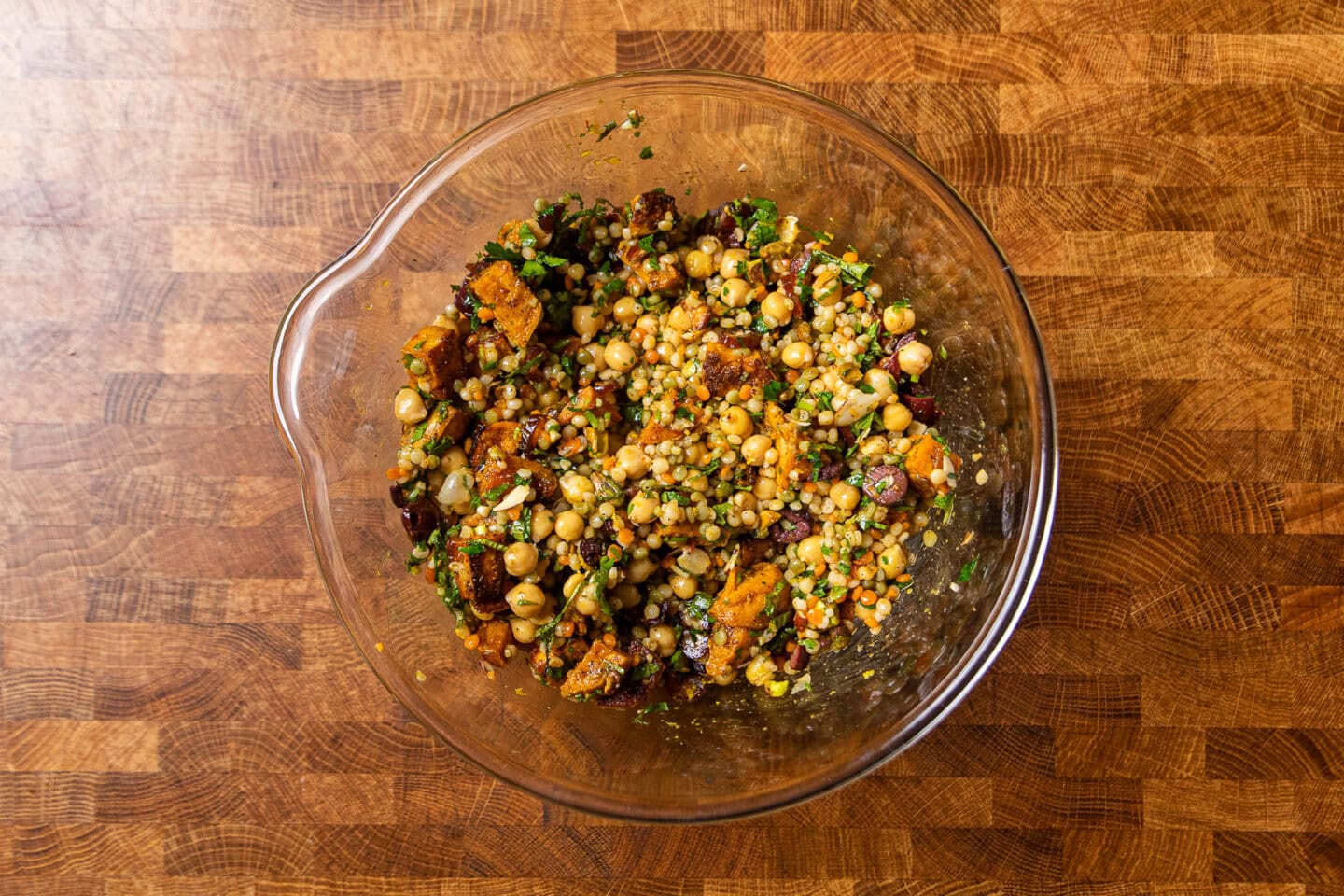 a moroccan spiced sweet potato and citrus dressing.